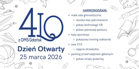 25 marca 2026 roku (środa) Dzień otwarty 