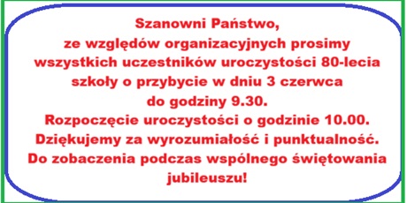 3 czerwca organizacja 80-lecia 