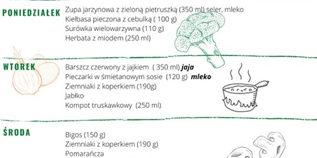 Jadłospis od 13.12 do 17.12