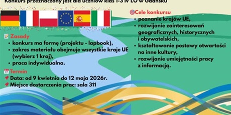 Konkurs KRAJE UNII EUROPEJSKIEJ - POZNAJ, ODKRYWAJ, WYGRYWAJ!