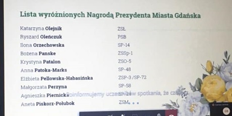 Powiększ grafikę: pani-krystyna-patalon-wyrozniona-nagroda-prezydenta-miasta-gdanska-217749.jpg