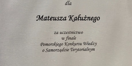 XIX Finał Wiedzy o Samorządzie Województwa Pomorskiego 