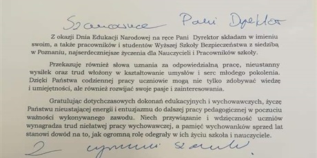 Życzenia z okazji Dnia Edukacji Narodowej od .....