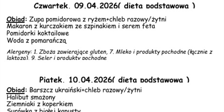 Powiększ grafikę: Bieżący jadłospis