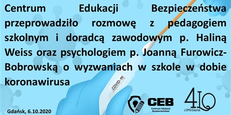 CEB - rozmowa z pedagogiem szkolnym i psychologiem o wyzwaniach w szkole w dobie koronawirusa