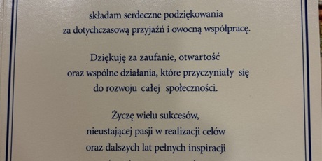 Powiększ grafikę: Podziękowania dla gości jubileuszu Szkoły