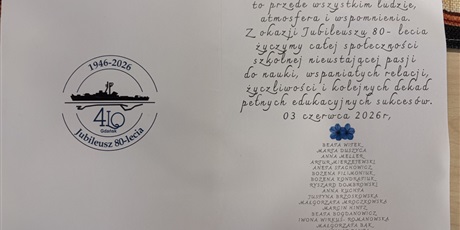 Powiększ grafikę: Podziękowania dla gości jubileuszu Szkoły