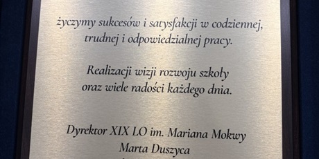 Powiększ grafikę: Podziękowania dla gości jubileuszu Szkoły