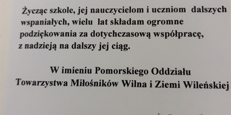 Powiększ grafikę: Podziękowania dla gości jubileuszu Szkoły